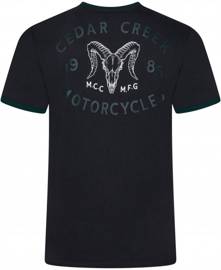 Kam Jeans 5793 Cedar Creek Reverse Print Tee Black - Tričká - Nadrozmerné tričká - 2XL-14XL