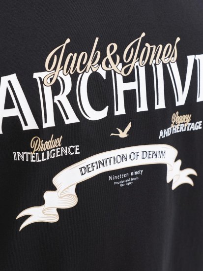 Jack & Jones Dover Denim O-Neck T-Shirt Black - Tričká - Nadrozmerné tričká - 2XL-14XL
