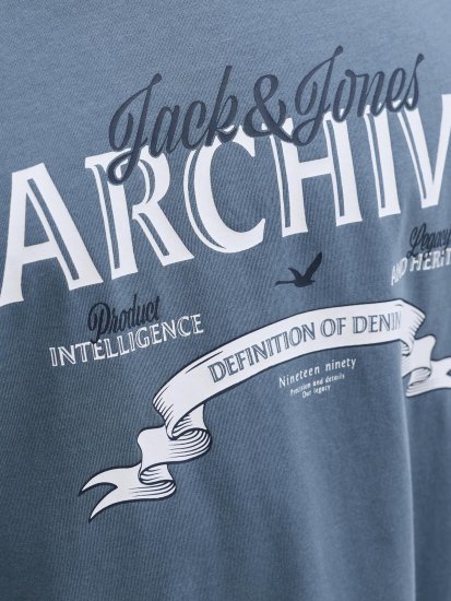 Jack & Jones Dover Denim O-Neck T-Shirt Grey - Tričká - Nadrozmerné tričká - 2XL-14XL
