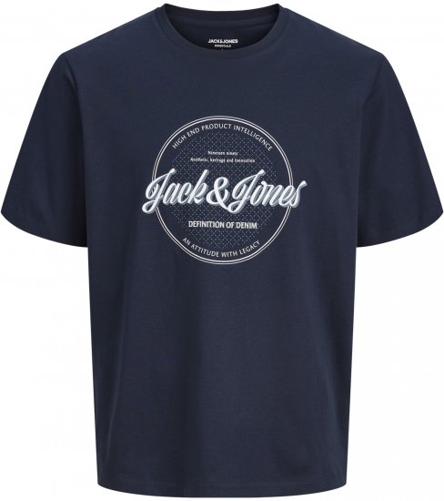 Jack & Jones Dover Denim O-Neck T-Shirt Blue - Tričká - Nadrozmerné tričká - 2XL-14XL
