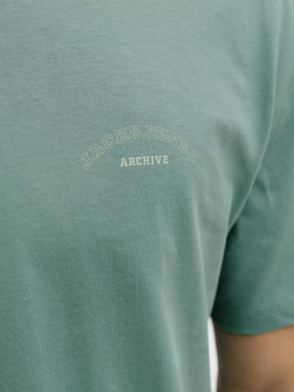 Jack & Jones College Logo Crew Neck T-Shirt Turquoise - Tričká - Nadrozmerné tričká - 2XL-14XL