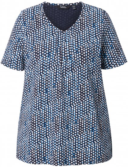 Ulla Popken So Many Dots Tee Navy Blue - Potlačené tričká pre ženy - 