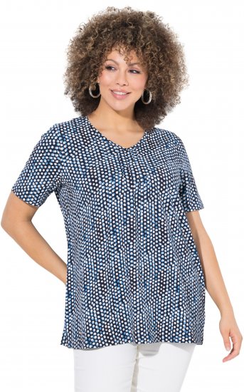 Ulla Popken So Many Dots Tee Navy Blue - Potlačené tričká pre ženy - 