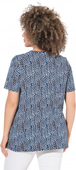 Ulla Popken So Many Dots Tee Navy Blue - Potlačené tričká pre ženy - 