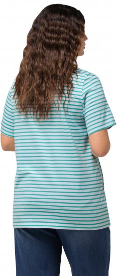 Ulla Popken Palm Tree Embroidered Tee Turquoise Green - Potlačené tričká pre ženy - 