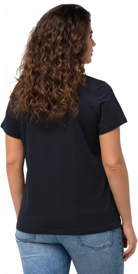 Ulla Popken BISOUS Short Sleeve Graphic Tee Navy Blue - Potlačené tričká pre ženy - 