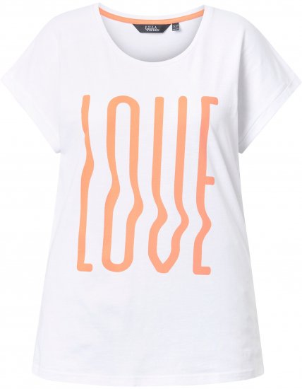 Ulla Popken LOVE Short Sleeve Graphic Tee Snow White - Potlačené tričká pre ženy - 