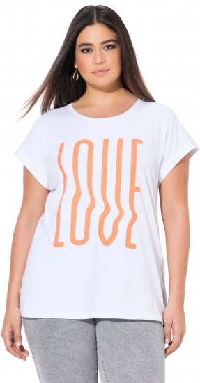 Ulla Popken LOVE Short Sleeve Graphic Tee Snow White - Potlačené tričká pre ženy - 