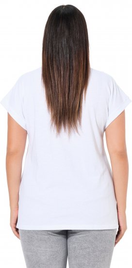 Ulla Popken LOVE Short Sleeve Graphic Tee Snow White - Potlačené tričká pre ženy - 