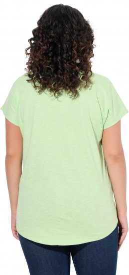 Ulla Popken Metallic Animal Cap Sleeve Graphic Tee Green - Potlačené tričká pre ženy - 