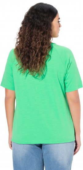 Ulla Popken TRUE Lettering Short Sleeve Tee Mint Green - Potlačené tričká pre ženy - 