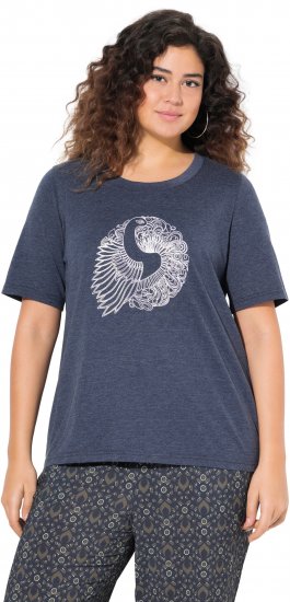 Ulla Popken Peacock Short Sleeve Graphic Tee - Potlačené tričká pre ženy - 