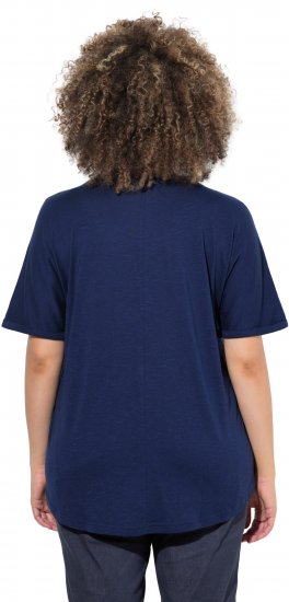 Ulla Popken Marine Print Short Sleeve Tee Ink Blue - Potlačené tričká pre ženy - 