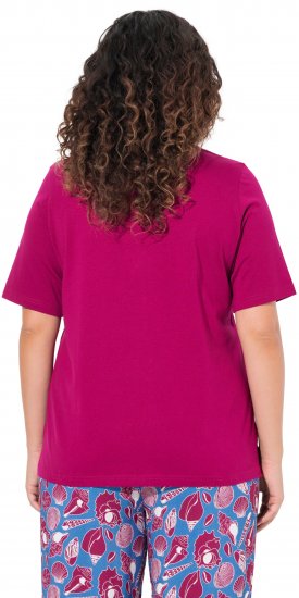 Ulla Popken Shell Picker Club Short Sleeve Graphic Tee Magnolia Red - Potlačené tričká pre ženy - 
