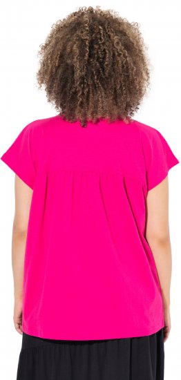 Ulla Popken Free Spirit Butterfly Cap Sleeve Graphic Tee Magenta Pink - Potlačené tričká pre ženy - 