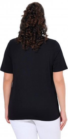 Ulla Popken Flamingo Short Sleeve Graphic Tee Black - Potlačené tričká pre ženy - 