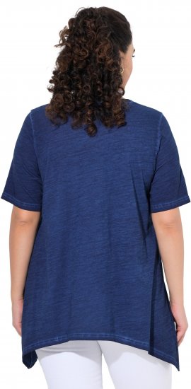 Ulla Popken Sunset Lettering Short Sleeve Graphic Tee Ink Blue - Potlačené tričká pre ženy - 