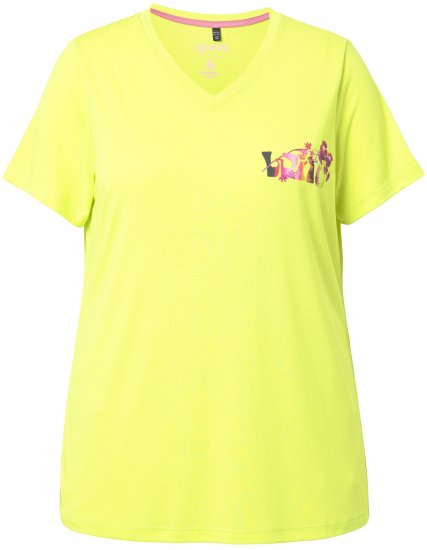 Ulla Popken Wild Antibacterial Short Sleeve Tee Lime - Tričká - 