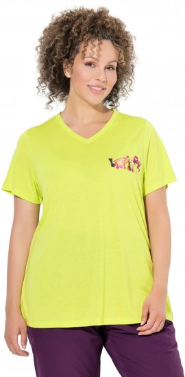 Ulla Popken Wild Antibacterial Short Sleeve Tee Lime - Tričká - 