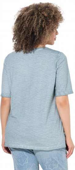 Ulla Popken Paisley Short Sleeve Graphic Tee Light Moss Green - Potlačené tričká pre ženy - 