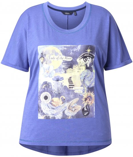 Ulla Popken Lady Of The Moon Short Sleeve Graphic Tee Lavender - Potlačené tričká pre ženy - 