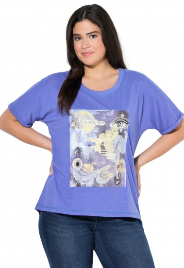 Ulla Popken Lady Of The Moon Short Sleeve Graphic Tee Lavender - Potlačené tričká pre ženy - 