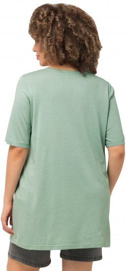 Ulla Popken Essential Front Pleat Tee Light Moss Green - Tričká - 
