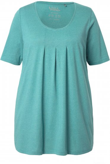 Ulla Popken Essential Front Pleat Tee Green - Tričká - 