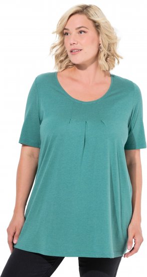 Ulla Popken Essential Front Pleat Tee Green - Tričká - 