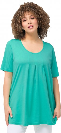 Ulla Popken Essential Front Pleat Tee Turquoise Green - Tričká - 