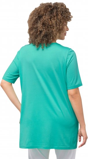 Ulla Popken Essential Front Pleat Tee Turquoise Green - Tričká - 
