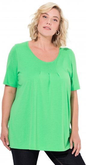 Ulla Popken Essential Front Pleat Tee Mint Green - Tričká - 
