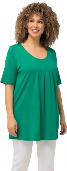 Ulla Popken Essential Front Pleat Tee Emerald Green - Tričká - 