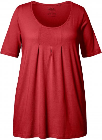 Ulla Popken Essential Front Pleat Tee Poppy - Tričká - 