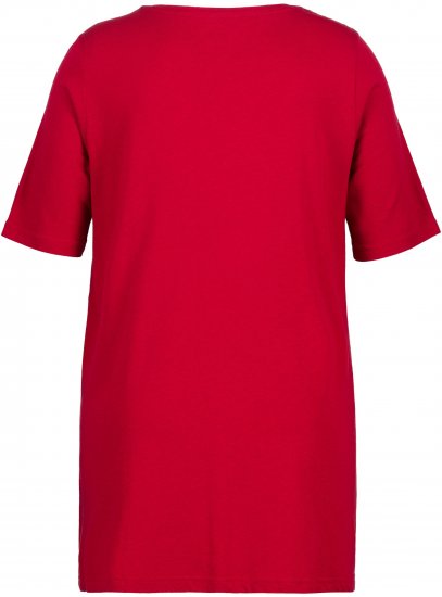Ulla Popken Essential Front Pleat Tee Poppy - Tričká - 