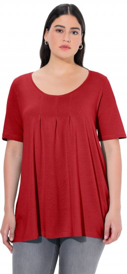 Ulla Popken Essential Front Pleat Tee Poppy - Tričká - 