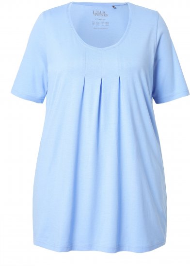 Ulla Popken Essential Front Pleat Tee Light Blue - Tričká - 