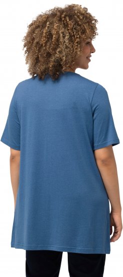 Ulla Popken Essential Front Pleat Tee Denim Blue - Tričká - 