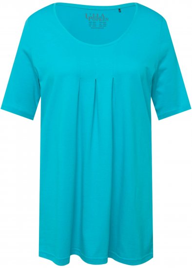 Ulla Popken Essential Front Pleat Tee Deep Aqua - Tričká - 