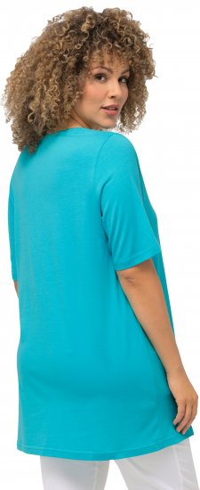 Ulla Popken Essential Front Pleat Tee Deep Aqua - Tričká - 