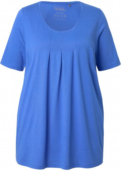 Ulla Popken Essential Front Pleat Tee Peacock Blue - Tričká - 