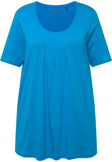 Ulla Popken Essential Front Pleat Tee Sapphire Blue - Tričká - 
