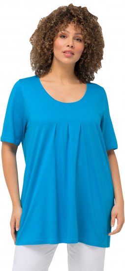 Ulla Popken Essential Front Pleat Tee Sapphire Blue - Tričká - 
