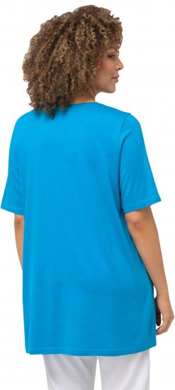 Ulla Popken Essential Front Pleat Tee Sapphire Blue - Tričká - 