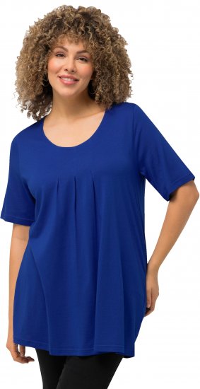 Ulla Popken Essential Front Pleat Tee Cobalt Blue - Tričká - 