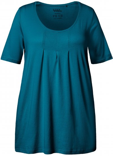 Ulla Popken Essential Front Pleat Tee Cerulean - Tričká - 