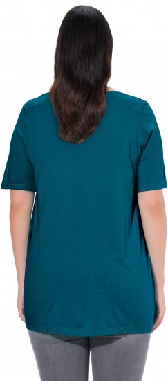 Ulla Popken Essential Front Pleat Tee Cerulean - Tričká - 