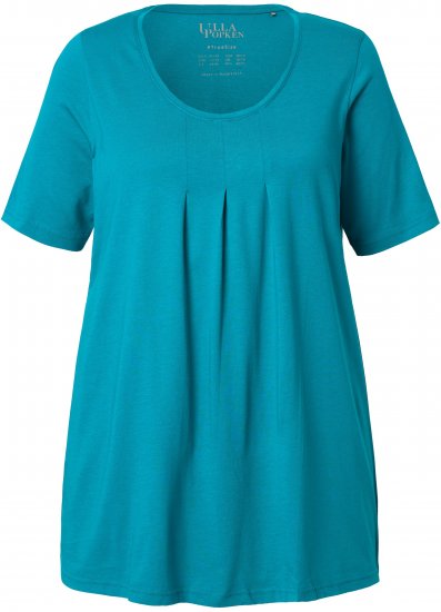 Ulla Popken Essential Front Pleat Tee Teal - Tričká - 