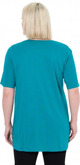Ulla Popken Essential Front Pleat Tee Teal - Tričká - 