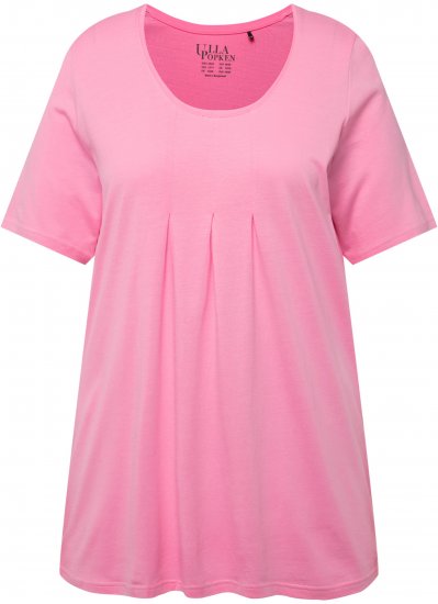 Ulla Popken Essential Front Pleat Tee Light Pink - Tričká - 
